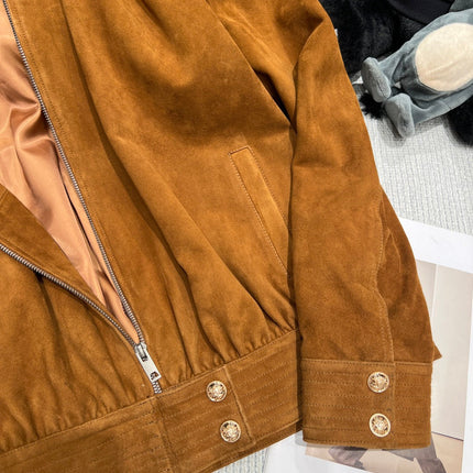 CELINE 26S SUEDE ZIP-UP JACKET 559