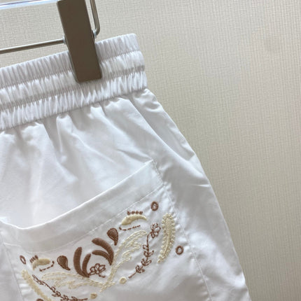 HERMES 25S EMBROIDERED SHORTS 158