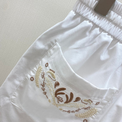 HERMES 25S EMBROIDERED SHORTS 158