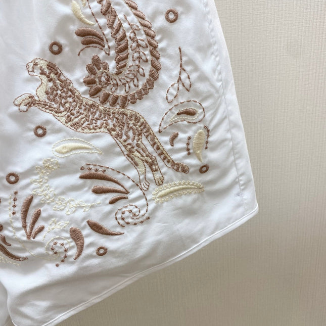 HERMES 25S EMBROIDERED SHORTS 158