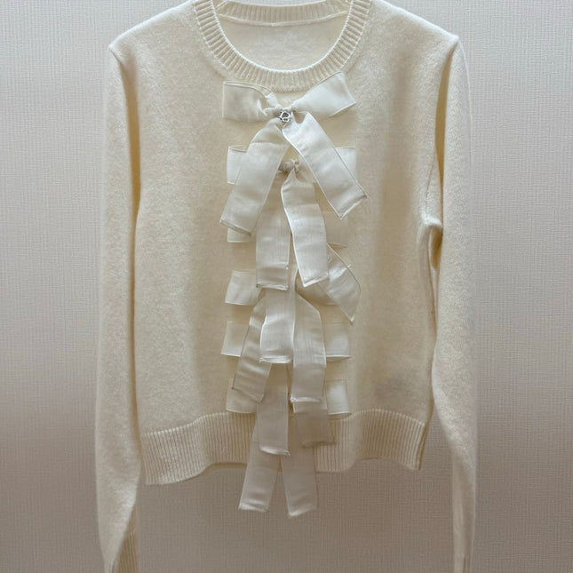 DIOR 26S BOW-TIE ROUND-NECK KNIT SWEATER 1385