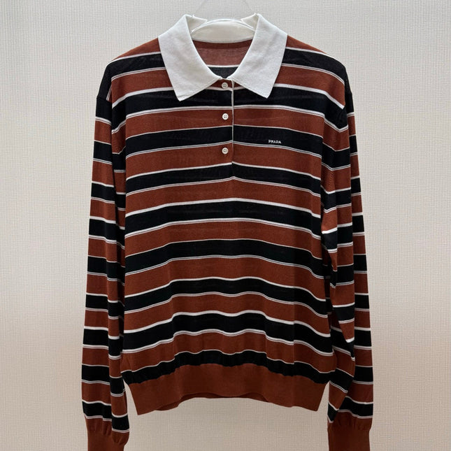 PRADA 26S STRIPED LONG-SLEEVE KNIT SWEATER 1058