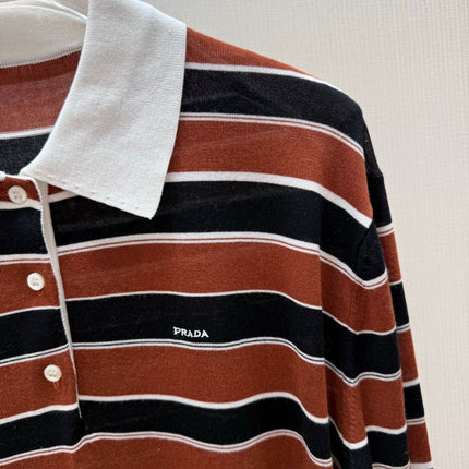 PRADA 26S STRIPED LONG-SLEEVE KNIT SWEATER 1058