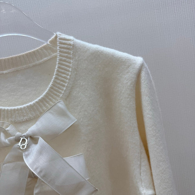 DIOR 26S BOW-TIE ROUND-NECK KNIT SWEATER 1385
