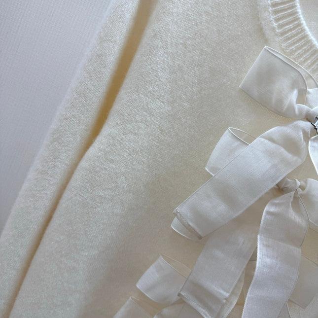 DIOR 26S BOW-TIE ROUND-NECK KNIT SWEATER 1385