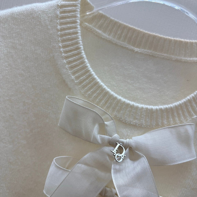 DIOR 26S BOW-TIE ROUND-NECK KNIT SWEATER 1385