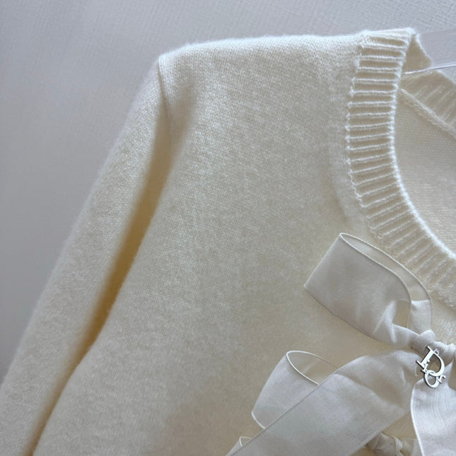 DIOR 26S BOW-TIE ROUND-NECK KNIT SWEATER 1385