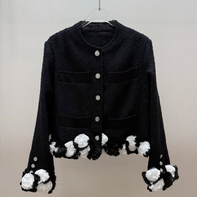 CHANEL 26S FLORAL TRIM TWEED JACKET 1285