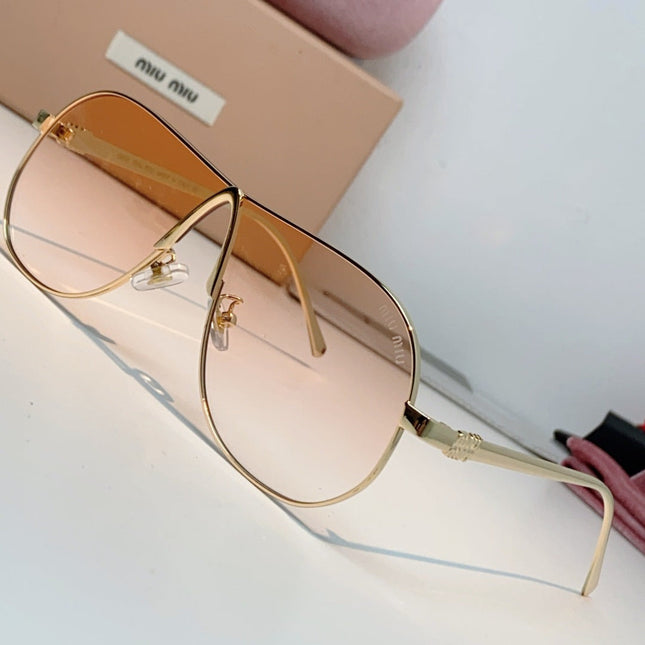MIUMIU 26S OVAL FRAMEAVIATOR FRAME IN METAL 424521