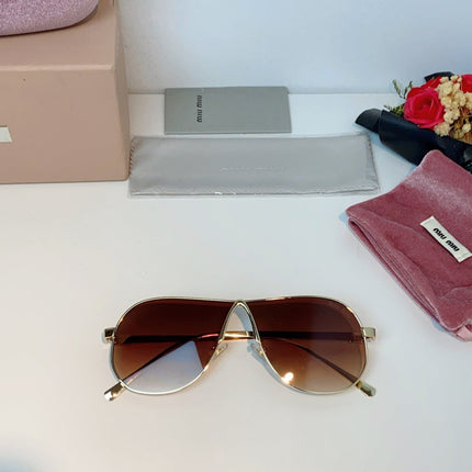 MIUMIU 26S OVAL FRAMEAVIATOR FRAME IN METAL 424523