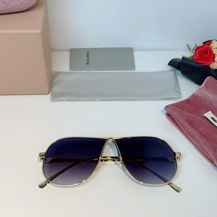 MIUMIU 26S OVAL FRAMEAVIATOR FRAME IN METAL 424524
