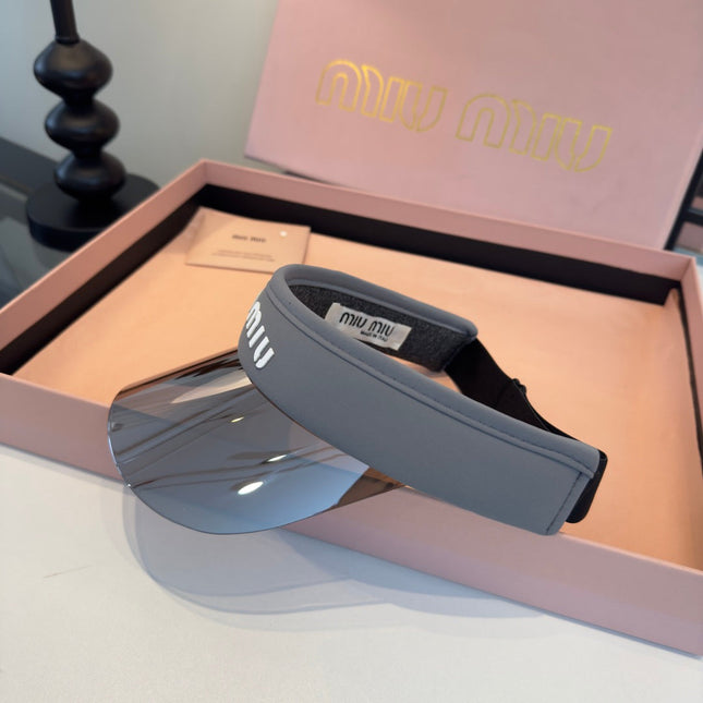 MIUMIU 26S LOGO SHIELD SUN VISOR 329799