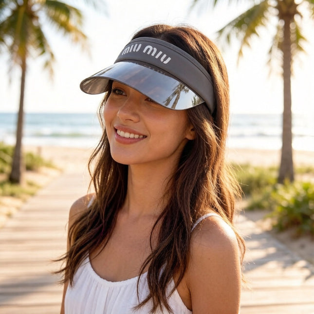MIUMIU 26S LOGO SHIELD SUN VISOR 329799