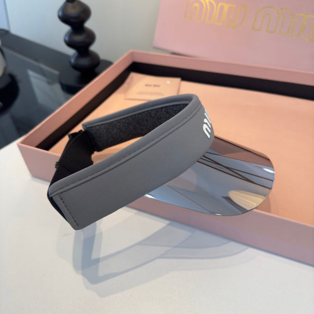 MIUMIU 26S LOGO SHIELD SUN VISOR 329799