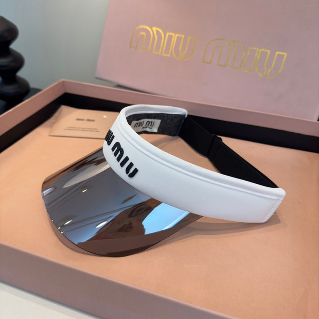 MIUMIU 26S LOGO SHIELD SUN VISOR 329800