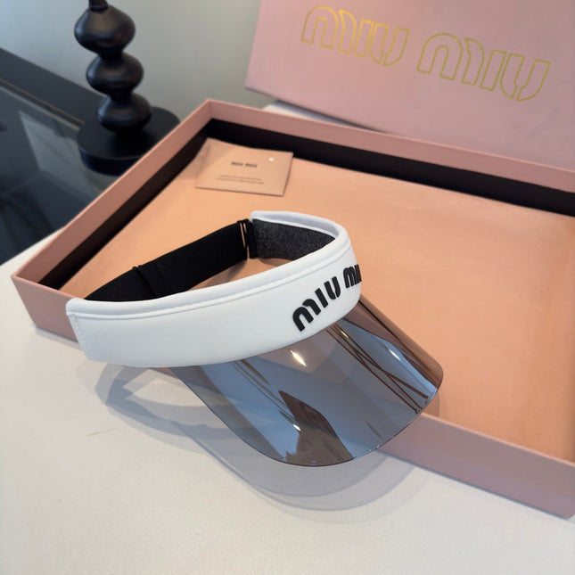 MIUMIU 26S LOGO SHIELD SUN VISOR 329800
