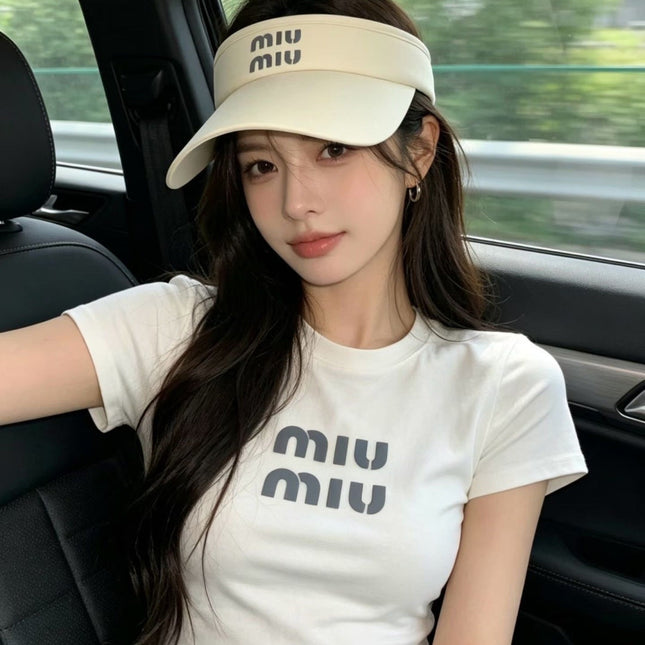 MIUMIU 26S EMBOSSED LOGO TECH VISOR 343562