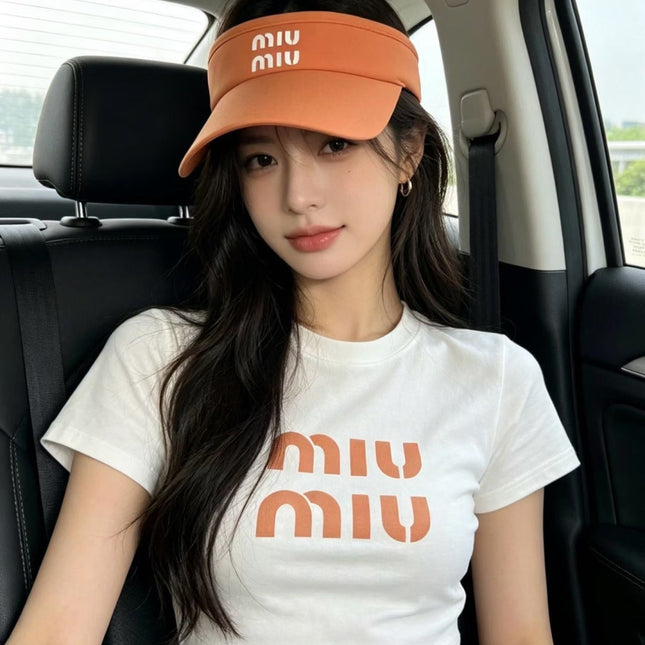 MIUMIU 26S EMBOSSED LOGO TECH VISOR 343563