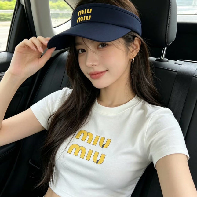 MIUMIU 26S EMBOSSED LOGO TECH VISOR 343566