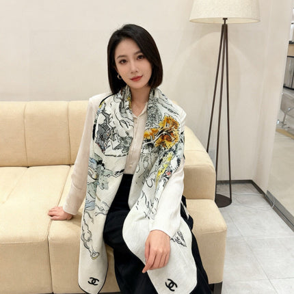 CHANEL 25S SCARF 135 CM IN CASHMERE SILK 943698