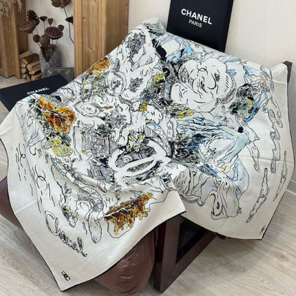 CHANEL 25S SCARF 135 CM IN CASHMERE SILK 943698