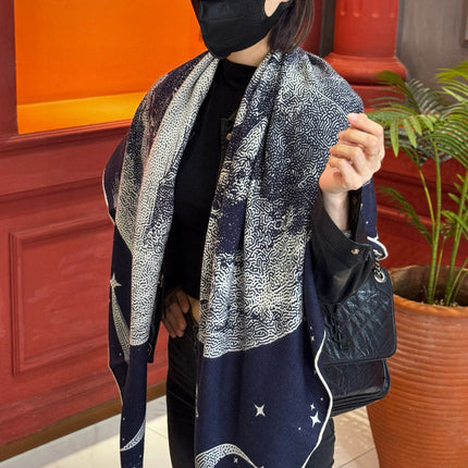 HERMES 25S SCARF 140 IN SILK CASHMERE 987418