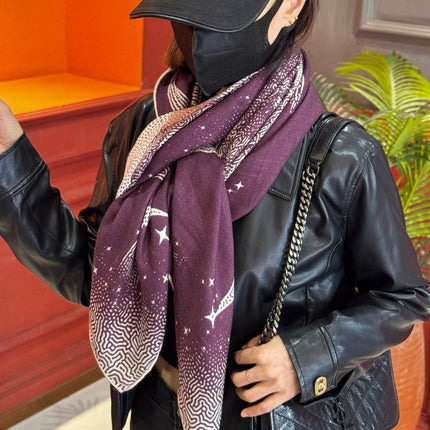 HERMES 25S SCARF 140 IN SILK CASHMERE 987419