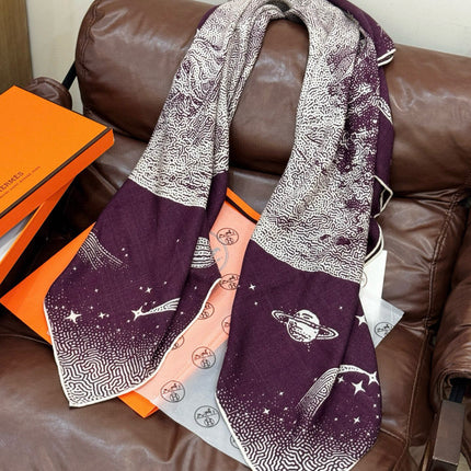 HERMES 25S SCARF 140 IN SILK CASHMERE 987419
