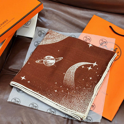 HERMES 25S SCARF 140 IN SILK CASHMERE 987420