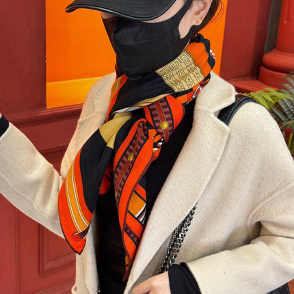 HERMES 25S SCARF 140 IN SILK CASHMERE 989480