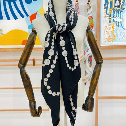 CHANEL 25S SCARF 140 IN CASHMERE 991649