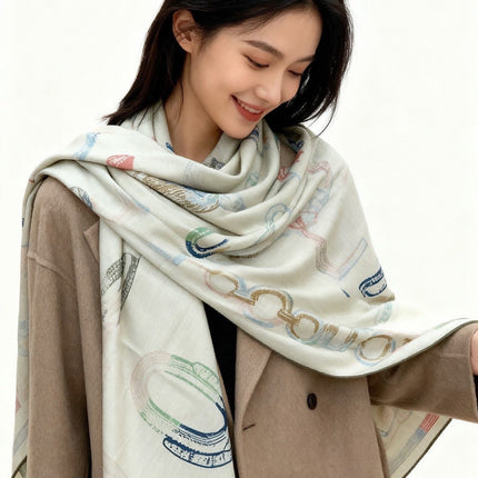 HERMES 25S SCARF 137 IN SILK CASHMERE 991689