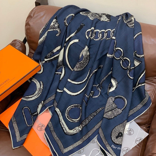 HERMES 25S SCARF 137 IN SILK CASHMERE 991690