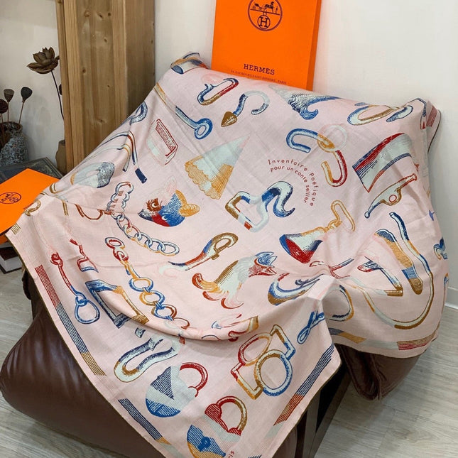 HERMES 25S SCARF 137 IN SILK CASHMERE 991691