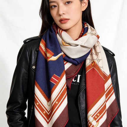 GUCCI 26S SCARF 140 IN CASHMERE AND SILK 290755
