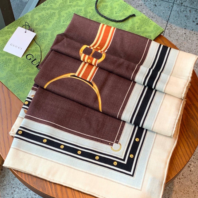 GUCCI 26S SCARF 140 IN CASHMERE AND SILK 290756