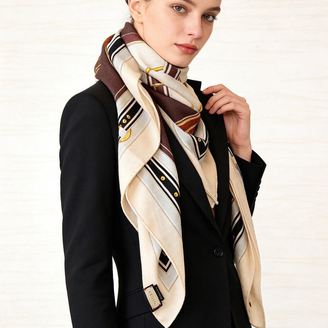 GUCCI 26S SCARF 140 IN CASHMERE AND SILK 290756