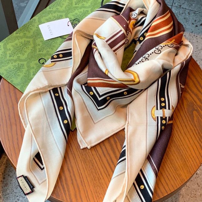 GUCCI 26S SCARF 140 IN CASHMERE AND SILK 290756