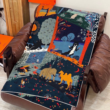 HERMES 26S SCARF 140 IN CASHMERE AND SILK 303101