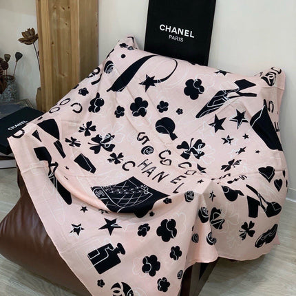 CHANEL 26S SCARF 140 IN CASHMERE AND SILK 303153