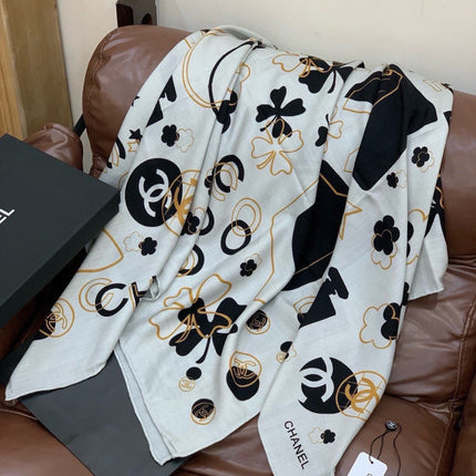CHANEL 26S SCARF 140 IN CASHMERE AND SILK 303154
