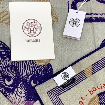 HERMES 26S SCARF 140 IN CASHMERE AND SILK 303155