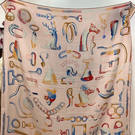 HERMES 26S SCARF 140 IN CASHMERE AND SILK 303158