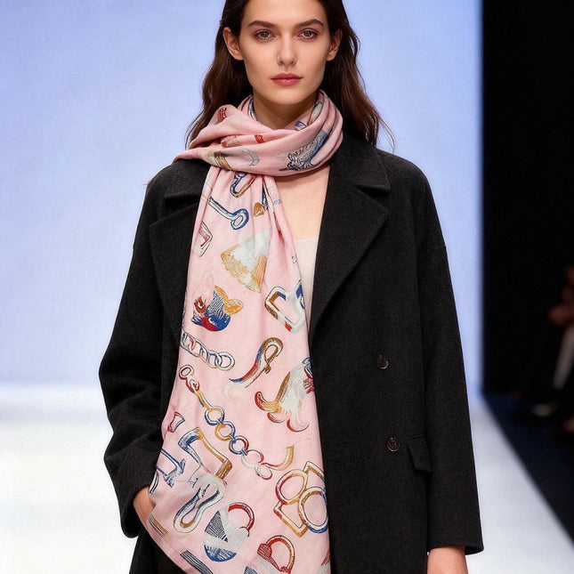 HERMES 26S SCARF 140 IN CASHMERE AND SILK 303158