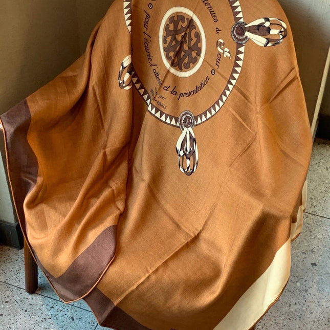 HERMES 26S SCARF 140 IN CASHMERE AND SILK 304241