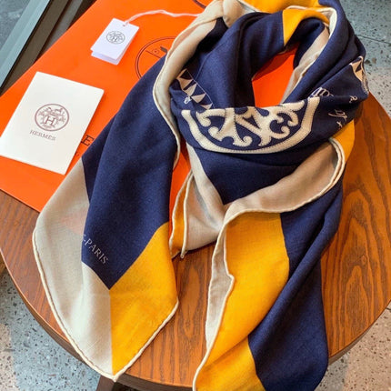 HERMES 26S SCARF 140 IN CASHMERE AND SILK 304242