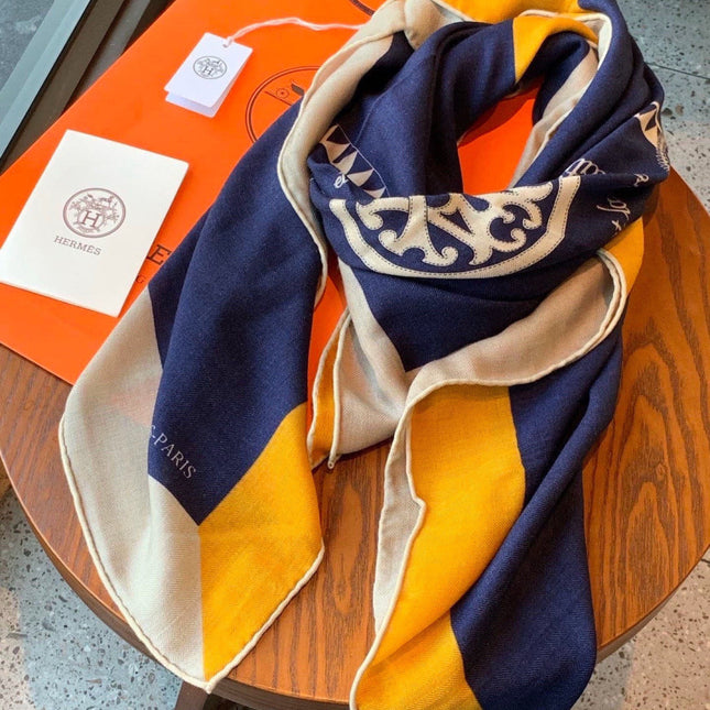 HERMES 26S SCARF 140 IN CASHMERE AND SILK 304242