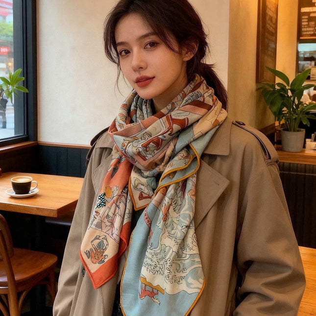 HERMES 26S SCARF 135 IN CASHMERE AND SILK 304250