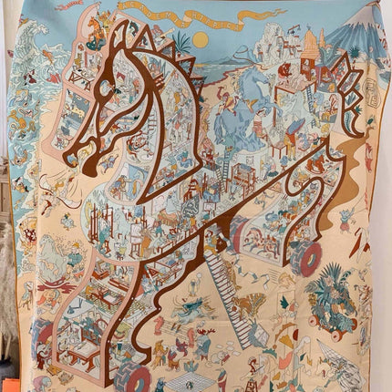HERMES 26S SCARF 135 IN CASHMERE AND SILK 304250