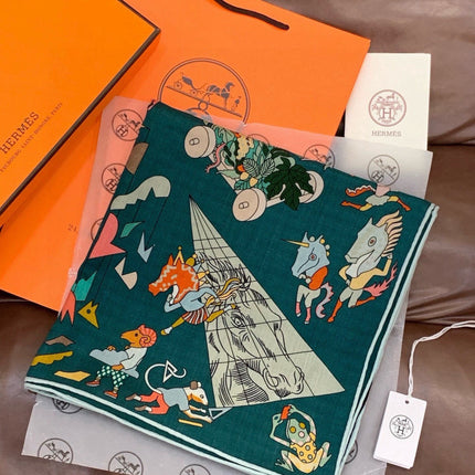 HERMES 26S SCARF 135 IN CASHMERE AND SILK 304251